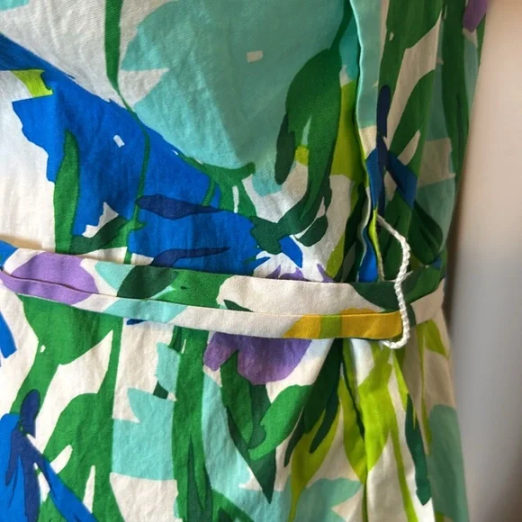 Maggy London | Soft White Floral Short Puff Sleeve A-Line Pockets | 10 - Picture 12 of 13